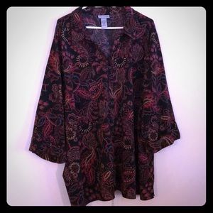 4X 30/32W Plus Size Catherine’s Button Down Blouse